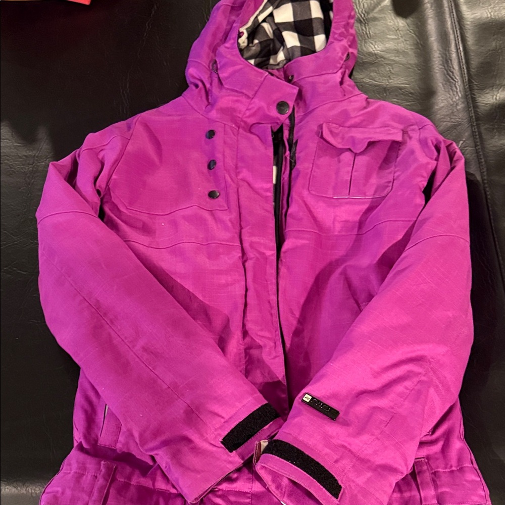 Vibrant Purple Hooded ski Jacket